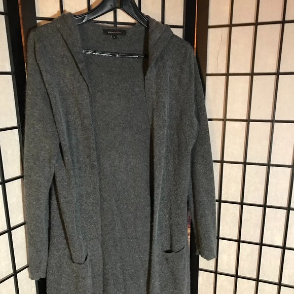 BCBG Grey Cashmere Cardigan Women's Size Large - Picture 1 of 3